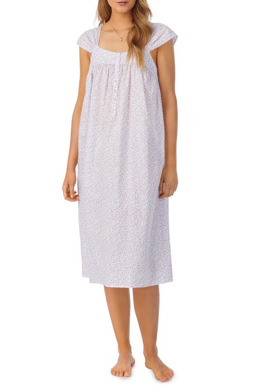 Eileen West Cap Sleeve Cotton Waltz Nightgown in Whtditsy at Nordstrom, Size Small