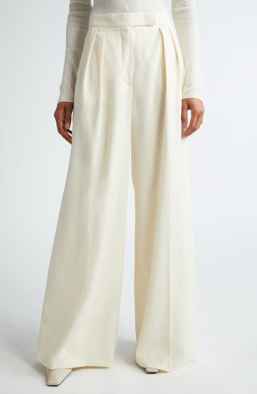 Max Mara Piomo Virgin Wool Wide Leg Pants Vanilla at Nordstrom,