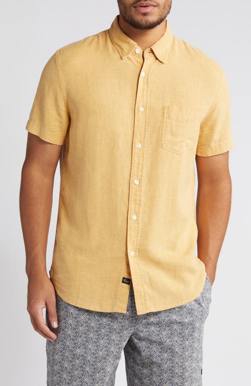 Rails Paros Linen Blend Short Sleeve Button-Up Shirt in Uni 