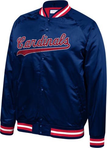 Men's Mitchell & Ness Navy St. Louis Cardinals Lightweight Satin Full-Snap Jacket Size: Small