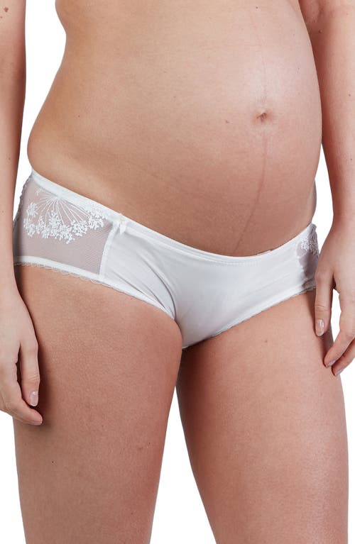 Cache Coeur Louise Embroidered Maternity Shorts in Ivory