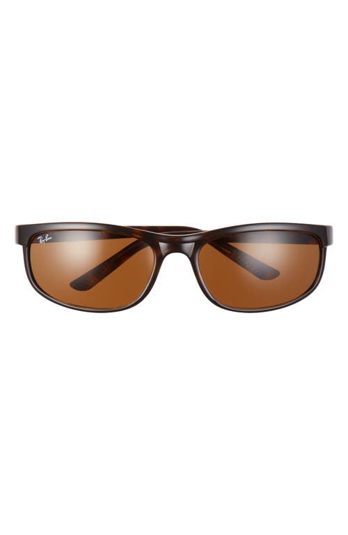 Ray Ban Ray-ban 62mm Oversize Rectangle Wrap Sunglasses In Brown