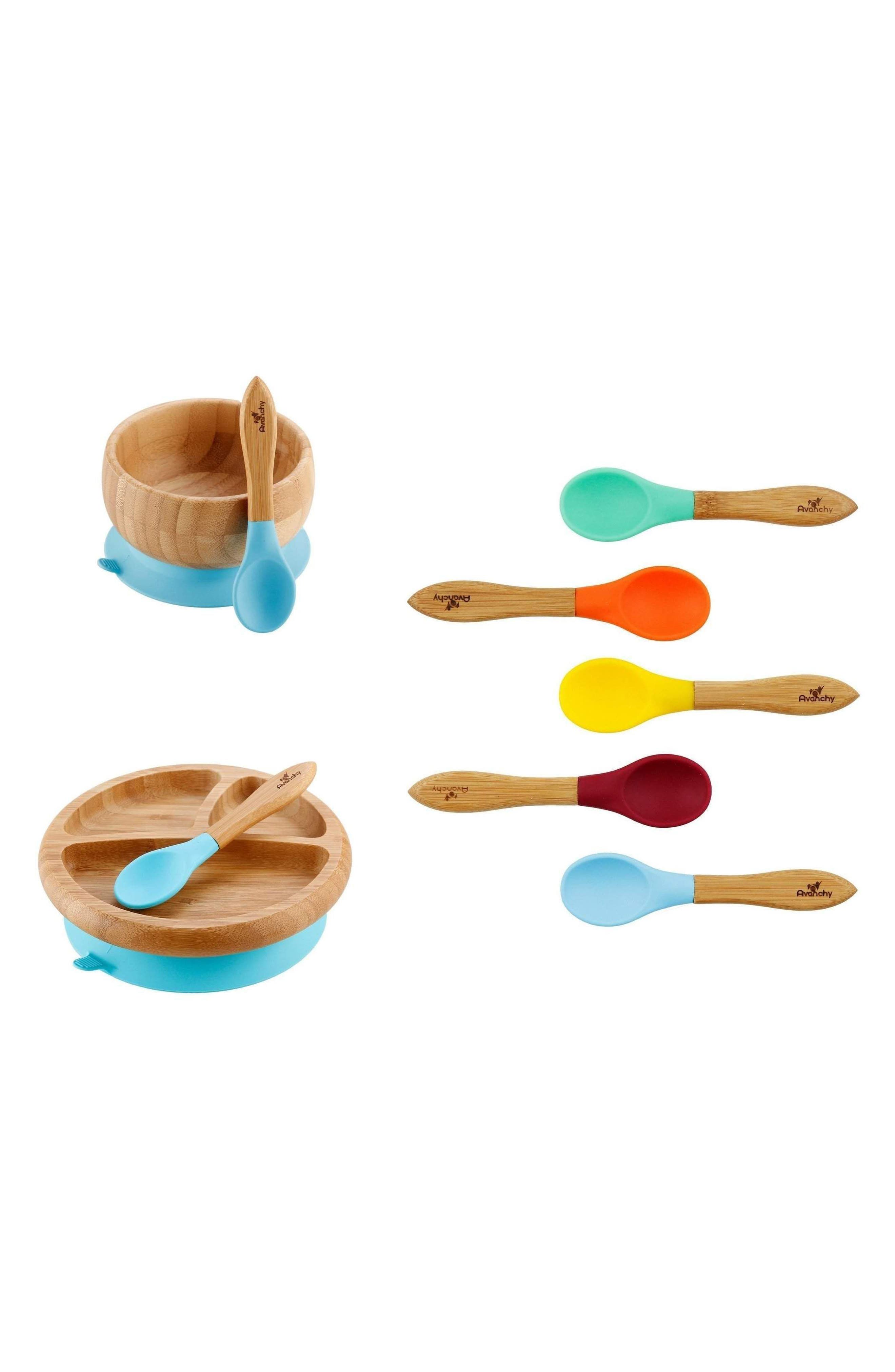 Child Dinnerware Rainbow/Spaceship Plate Cup & Utensil Gift Set 2 Set Of Two 