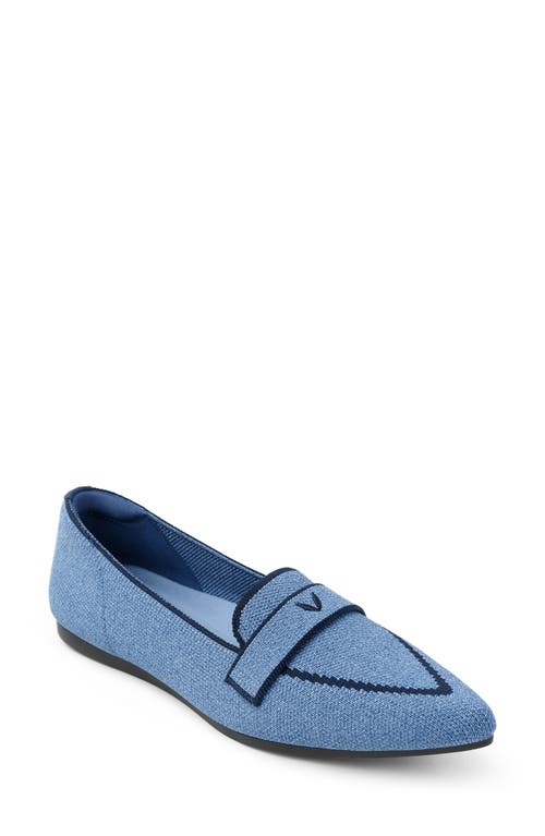 Amelia Pointed Toe Loafer Flat in Sky Blue