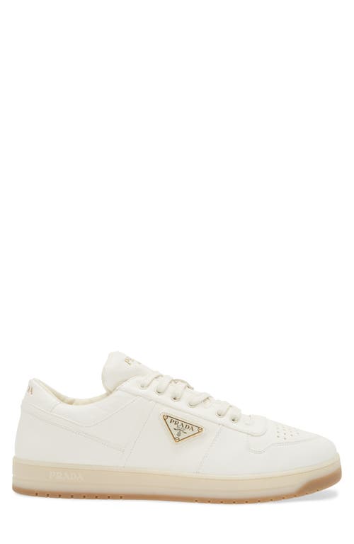 Prada Ivory Leather Lace-up Sneakers In Avorio