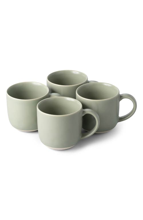 Shop Fable The Mugs Set Of 4 Stoneware Mugs In Beachgrass Green