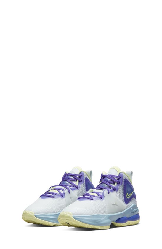 Nike Kids' Lebron 19 Basketball Shoe In Aura/ Citron/ Blue