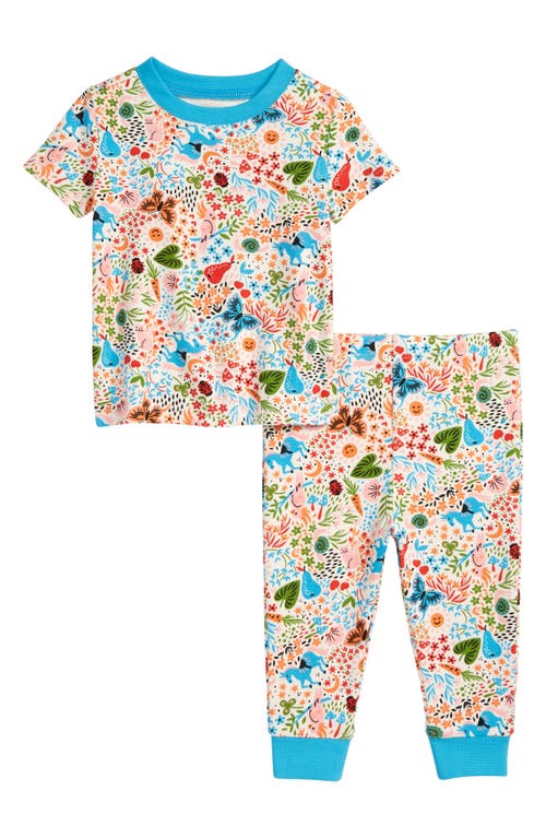 Tucker + Tate Fitted Two-Piece Cotton Pajamas in Ivory Egret Springtime Floral