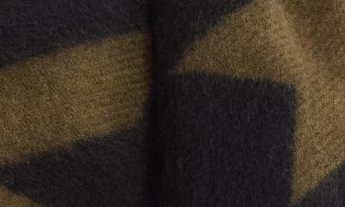 Allsaints Toni Houndstooth Scarf In Neo Green/black Marl