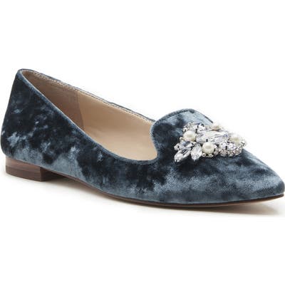 Sole Society Libry Crystal Embellished Flat- Blue