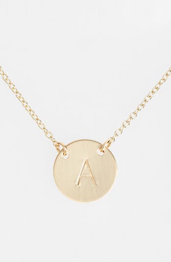 Nashelle 14k-Gold Fill Anchored Initial Disc Necklace | Nordstrom