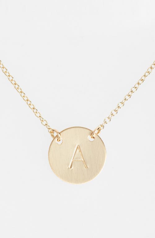 14k-Gold Fill Anchored Initial Disc Necklace in 14K Gold Fill A