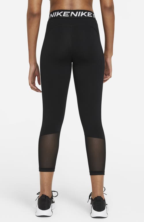 Nike Dri-fit Pro 365 Crop Leggings In Black/white/white