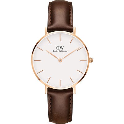 Daniel Wellington Classic Petite Leather Strap Watch, 32Mm