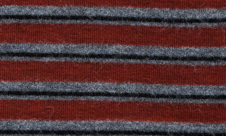 Shop Allsaints Stafford Stripe Wool Polo In Coper Marl/ Grey Marl/ Black