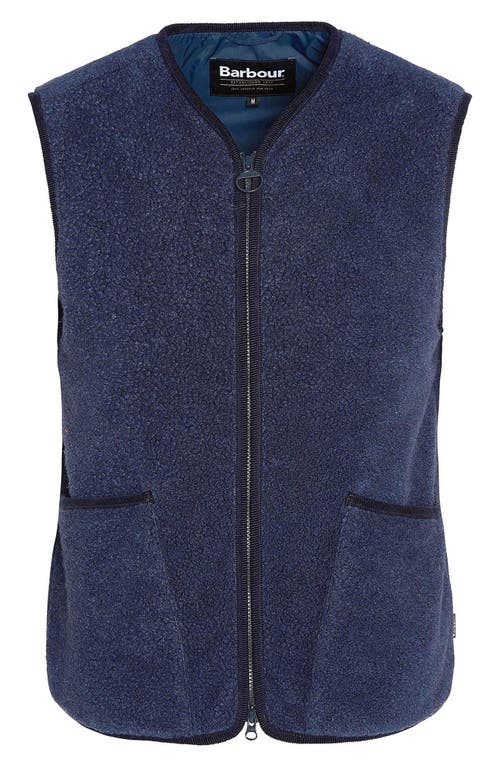 Shop Barbour Liddesdale Wool Blend Fleece Vest In Navy