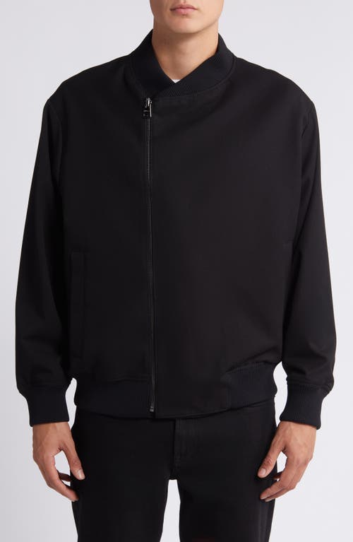 Hugo Boss Hugo Mens Black Contrasting-panelled Shell And Organic-cotton Filled Bomber Jacket In Black