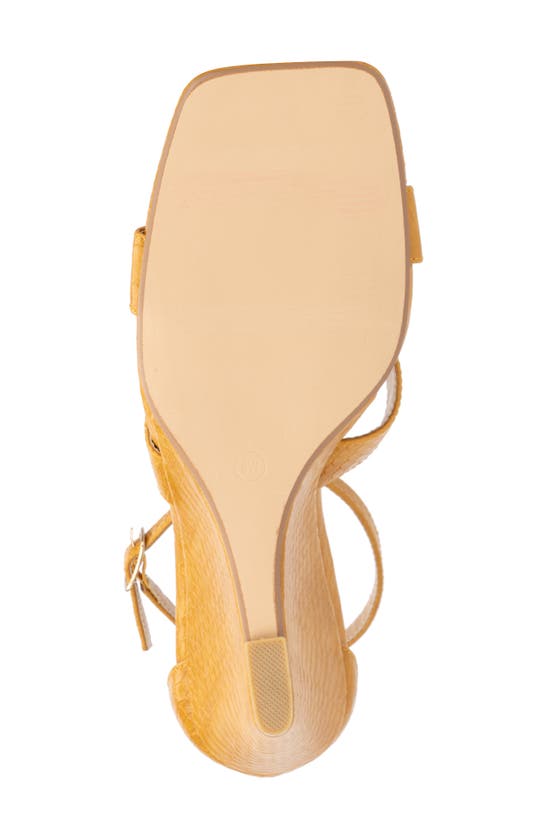 Fashion To Figure Marcie Snake Embossed Wedge Sandal In Yellow