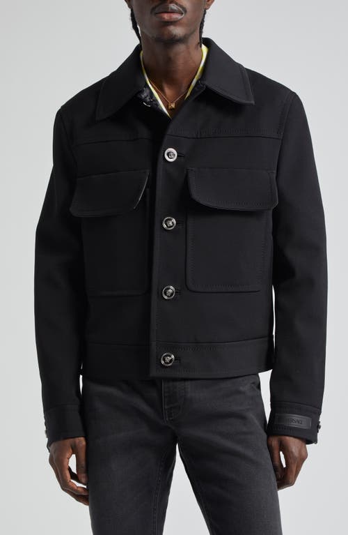 Wool Blend Blouson Jacket in 1B000 Black