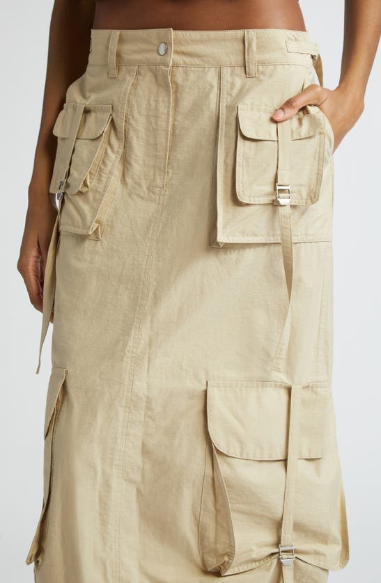 Shop Acne Studios Ilanta Cotton Blend Cargo Skirt In Beige