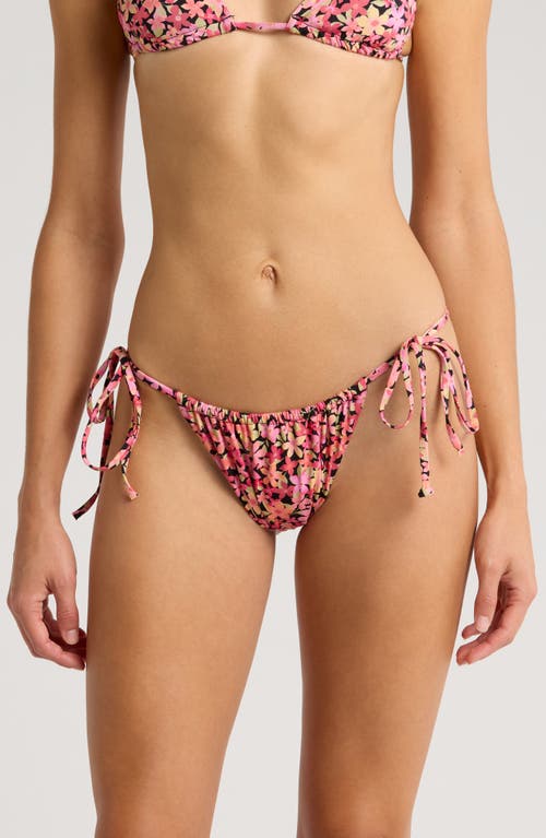 Shop Billabong Love Army Bells Side Tie Bikini Bottoms In Pink Multi