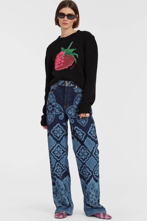 La Doublej Embroidered Lampone Sweater In Black