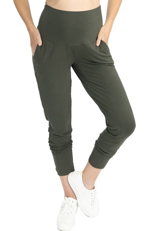 Tapered Casual Maternity Pants in Khaki