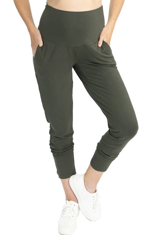 Angel Maternity Tapered Casual Maternity Pants in Khaki Angel Maternity Tapered Casual Maternity Pants in Khaki