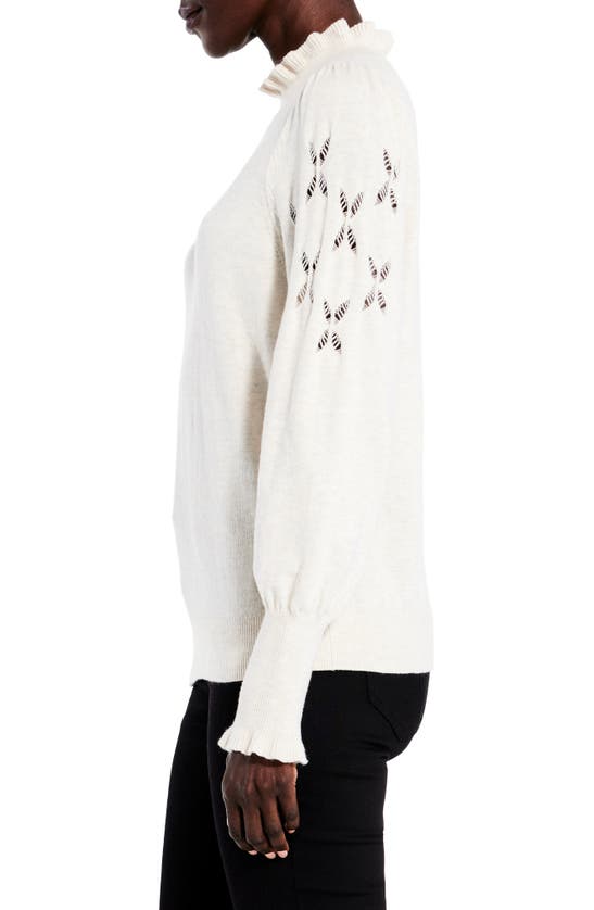 Nic + Zoe Pointelle Pip Sweater In Sandshell