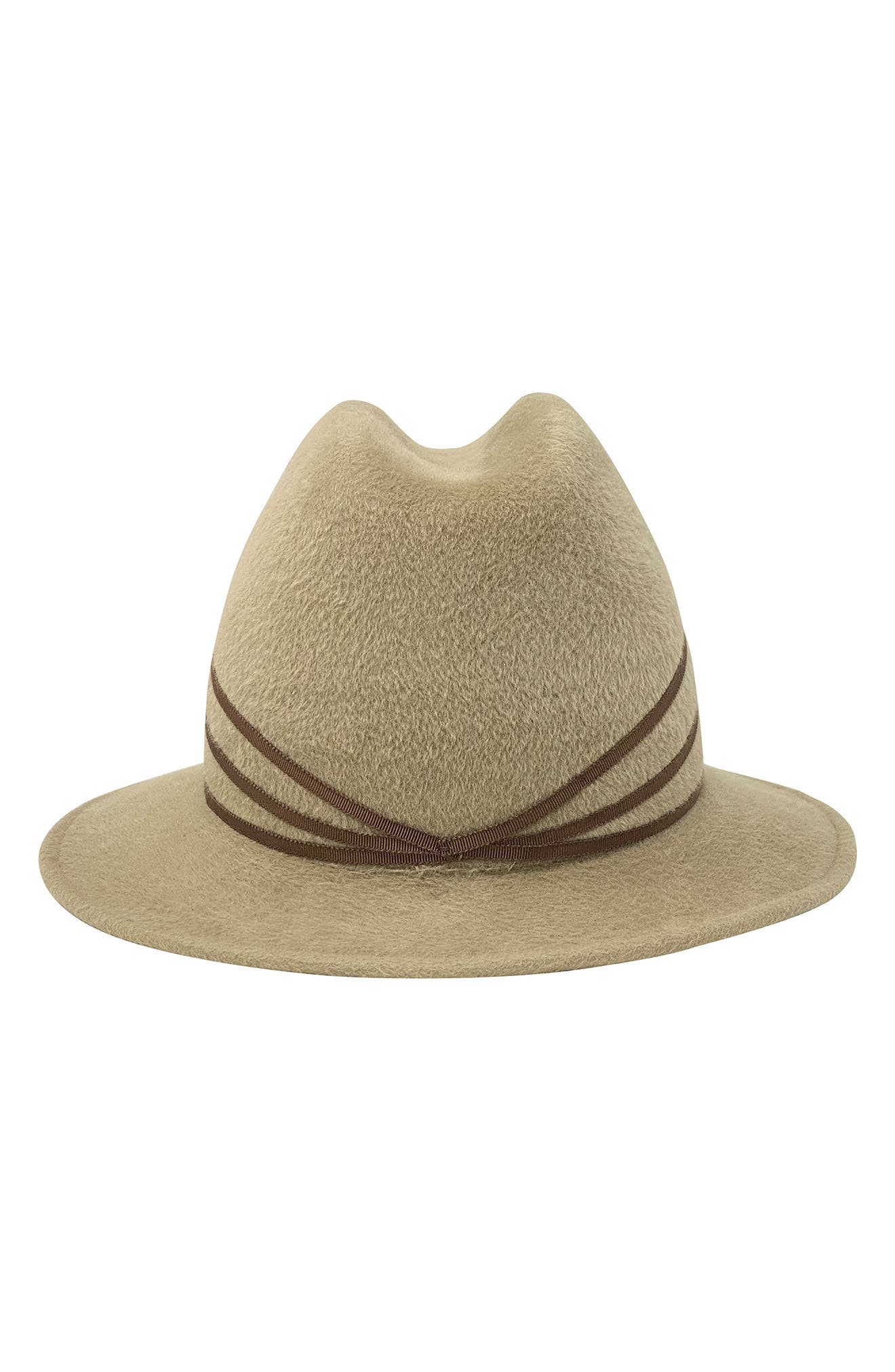 Frances Grey Short Brim Fur Felt Fedora in Sahara at Nordstrom, Size Small
