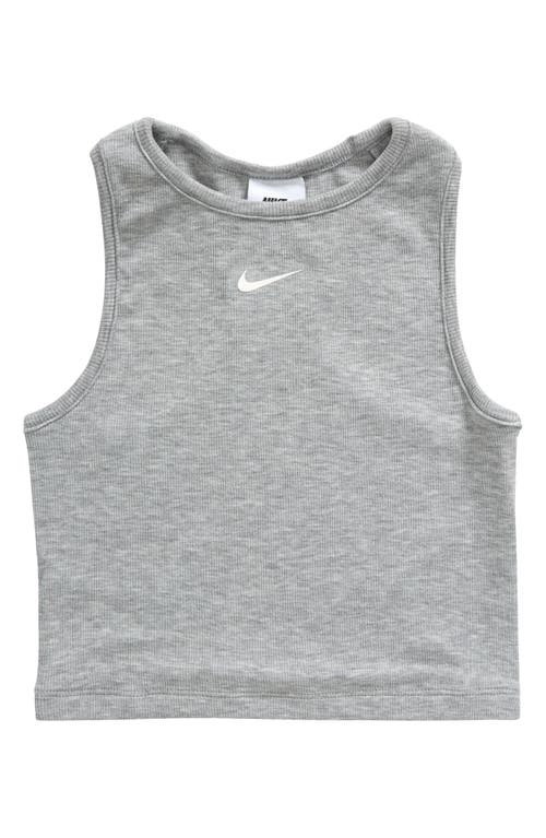 Nike Women's  Sportswear Girls' Ribbed Tank Top In Dark Grey Heather