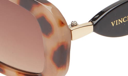 Shop Vince Camuto Narrow Rectangle Sunglasses In Oatmeal/black