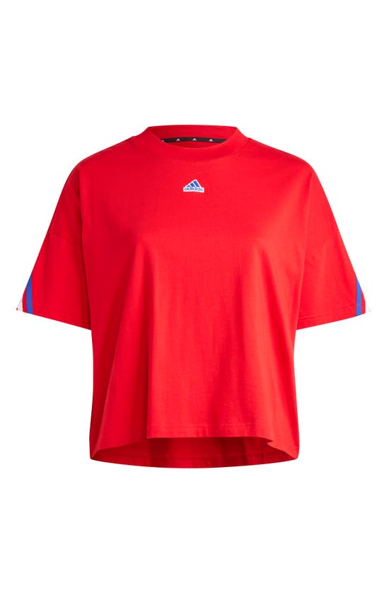 Shop Adidas Originals Adidas Future Icons 3-stripes Cotton T-shirt In Better Scarlet