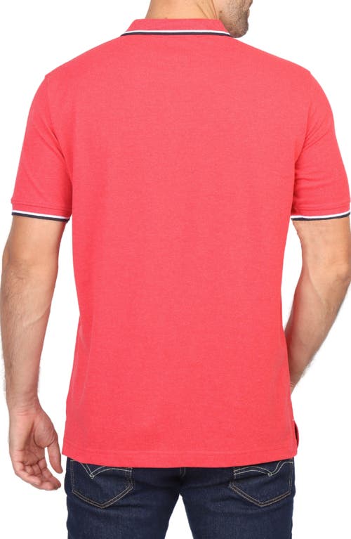 Tailorbyrd Micro Tipped Piqué Polo In Red Heather