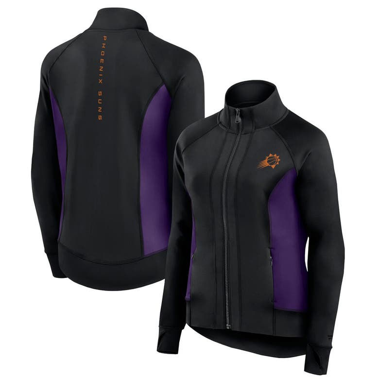 Shop Fanatics Signature Black Phoenix Suns Studio Fitted Full-zip Gym Track Jacket