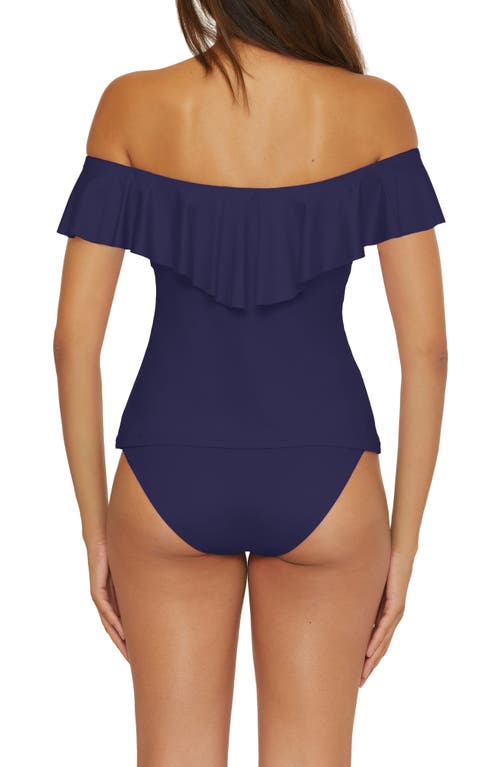 TRINA TURK TRINA TURK MONACO RUFFLE OFF-THE-SHOULDER TANKINI TOP