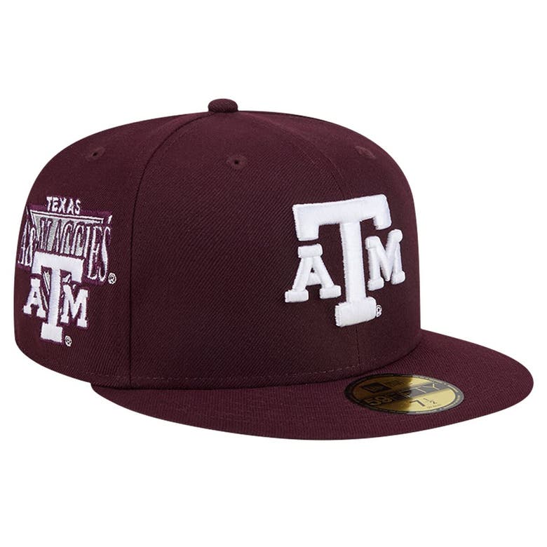 Shop New Era Maroon  Texas A&m Aggies Throwback 59fifty Fitted Hat