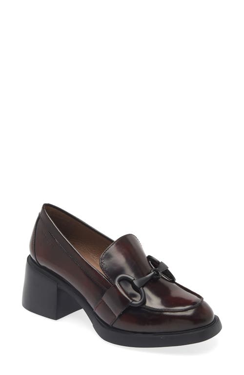 Block Heel Bit Loafer in Regata Vino