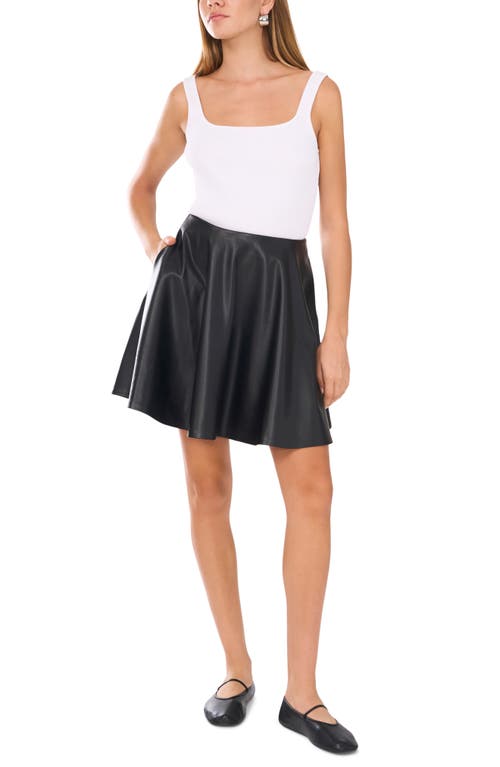 Shop 1.state Faux Leather Circle Miniskirt In Rich Black