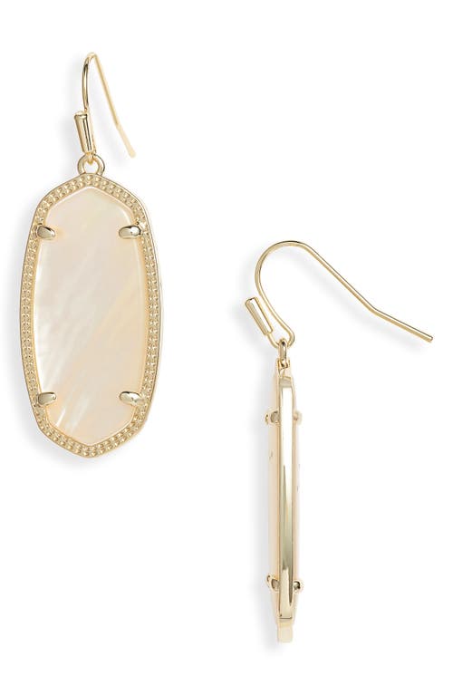 Kendra Scott Elle Filigree Drop Earrings in Gold Golden Abalone