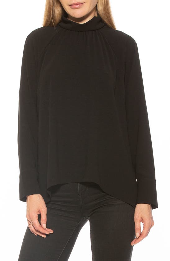 Alexia Admor Danielle Draped Blouse In Black