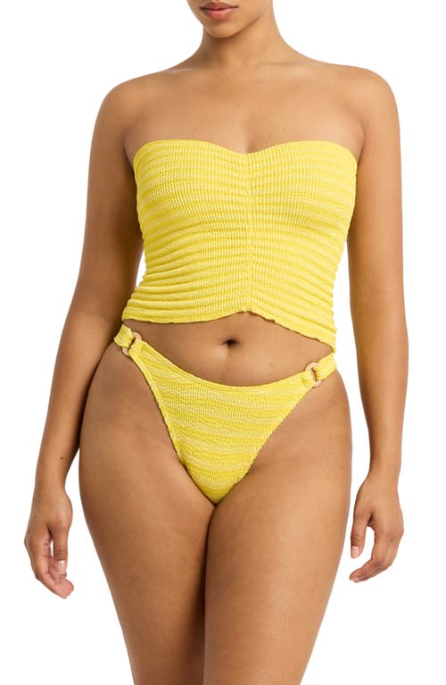 Shop Bondeye Bond-eye Dara Stripe Cover-up Tube Top/skirt In Limoncello Stripe