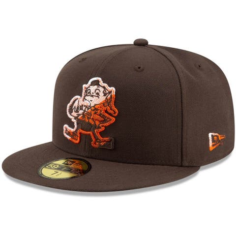 Men's New Era Brown Cleveland Browns The League Brownie The Elf Throwback  9FORTY Adjustable Hat