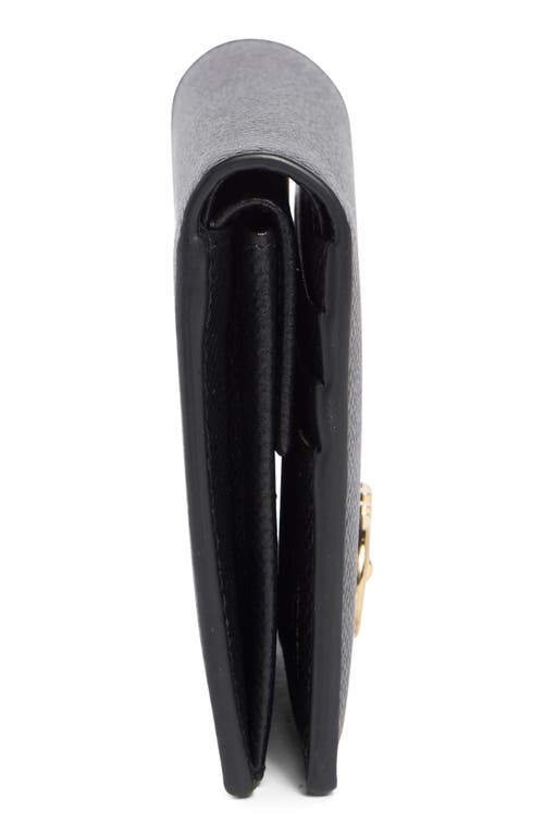 Ferragamo Gancini Leather Card Case In Black
