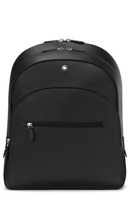 Montblanc Large Sartorial Leather Backpack In Black