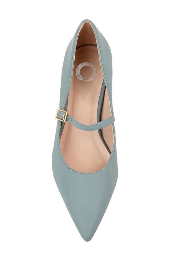 Journee Collection Womens Manza Kitten Heel Mary Jane Pointed Toe Pumps In Blue