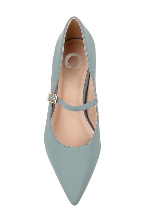 Journee Collection Womens Manza Kitten Heel Mary Jane Pointed Toe Pumps In Blue