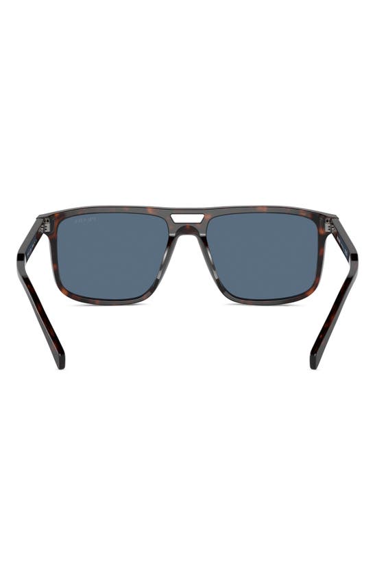 Prada 58mm Rectangular Sunglasses In Brown/ Dark Blue
