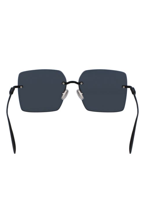 Ferragamo Prisma 60mm Rectangular Sunglasses In Matte Black