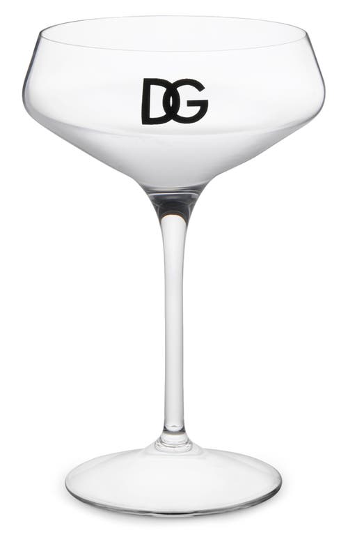 Shop Dolce & Gabbana Dolce&gabbana Dg Logo Set Of 2 Champagne Glasses In Natural